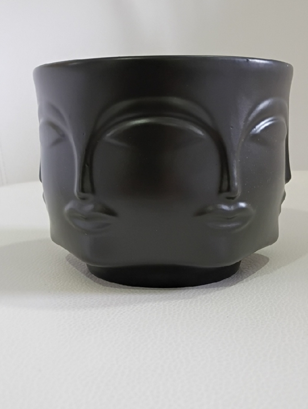 Matte Black Eucalyptus RosemaryDecorative Soy Wax Candle - Modern Ceramic Accent